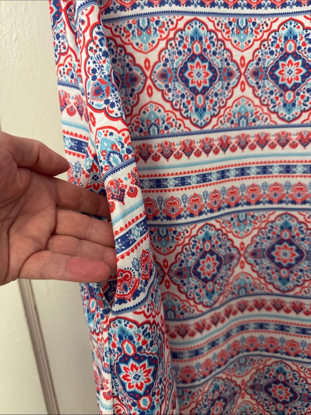 Camisa Boho Medallion Pocket Swing Dress Sleeveless Coastal Festival Beach Sz XL - Picture 7 of 9